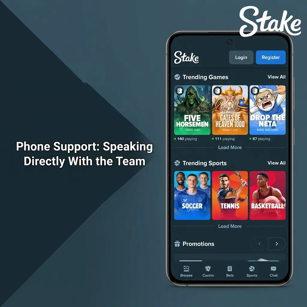 Stake phone support unavailable; use live chat on stake.com for fastest help in India