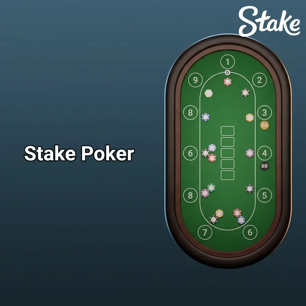 Stake Poker lobby showing Texas Hold'em, Omaha, Sit and Go, and MTT tournament options with guaranteed prize pools