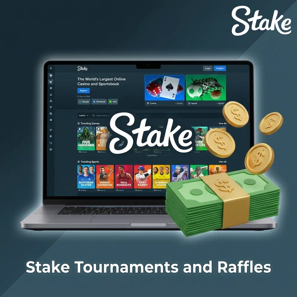 Stake tournaments and raffles with daily races, weekly giveaways, and prize pools exceeding USD 1,000,000